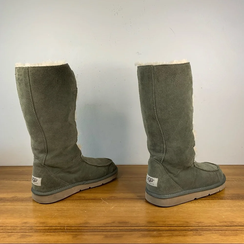 UGG Whitley Olive Green Tall Shearling Boot Size 6 - Picture 6 of 10